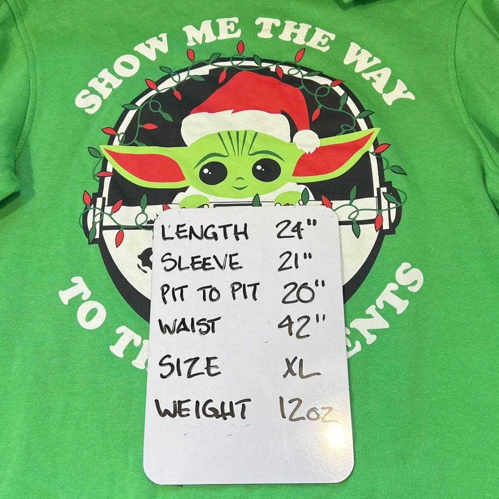 Star Wars Grogu Christmas Sweatshirt XL Green Show Me‎ The Way Presents Holiday